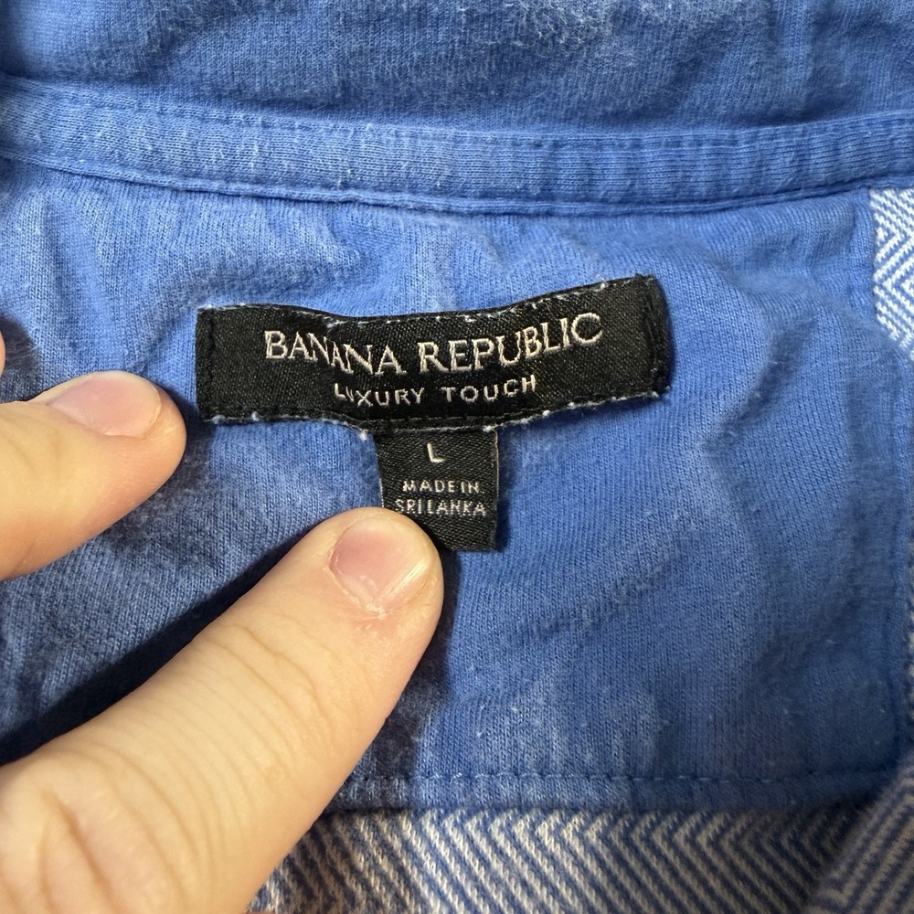 Banana Republic Polo Shirt Mens Sz L Luxury Touch Blue Standard Fit Cotton - Picture 2 of 7